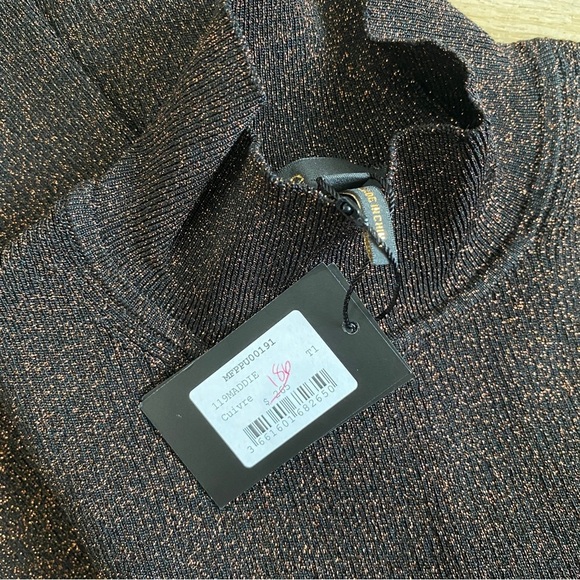 Maje Paris sparkly metallic mock neck sweater - Picture 6 of 7